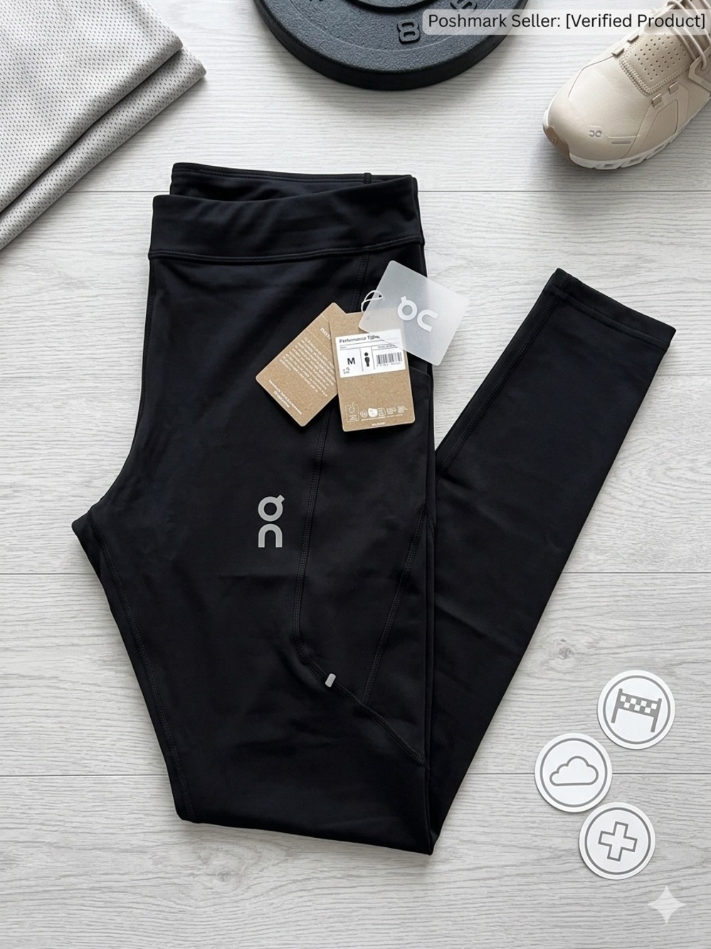 NWT Authentic On Running Men’s Performance Tights Size M Black 1ME11540553